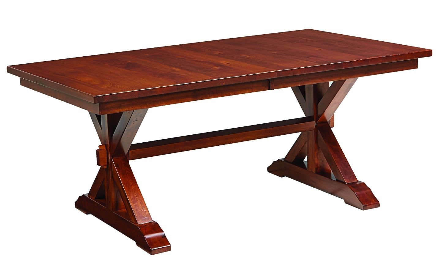 Amish Lebanon Trestle Dining Table Rustic X Base Farmhouse Solid Wood